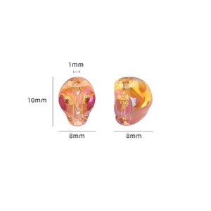 8x10mm orange skull crystal beads with iridescent finish and dimensions for DIY jewelry