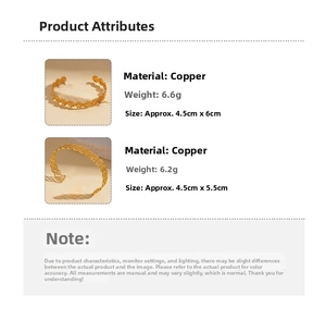 Detailed view of hollow floral and mesh gold bangles with size and weight specifications