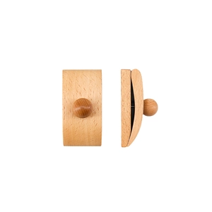 Natural wood tapestry wall hanger with dual view showing front and side structure