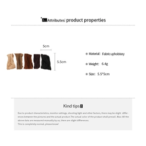 Detailed dimensions and specifications for 5-piece minimalist elastic fabric hair ties