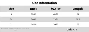 Size chart for lace tube top showing measurements for S, M, L in cm units
