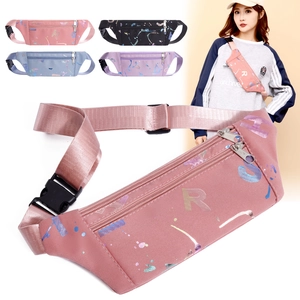 Versatile sports waist bag for running in pink black blue and purple colors