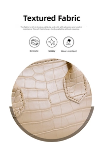 Détail macro de la texture cuir beige effet crocodile résistant aux rayures du sac à main