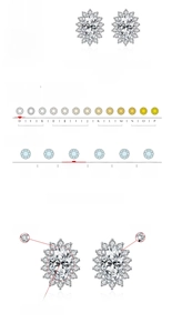 Spécifications de boucles d'oreilles moissanite ovale D VVS1 en argent S925