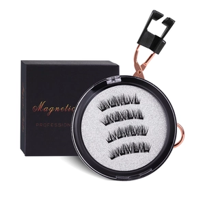 Professional 3D magnetic eyelashes set with rose gold applicator in elegant black packaging