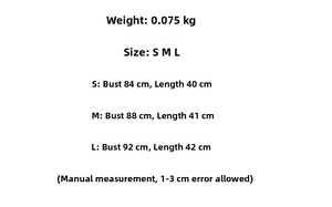 Size chart detail for lace halter neck satin top showing measurements for S, M, and L