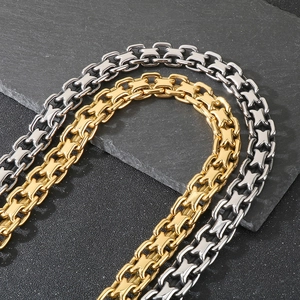 Retro hollow metal chain necklace in gold and silver with unique X-shaped links