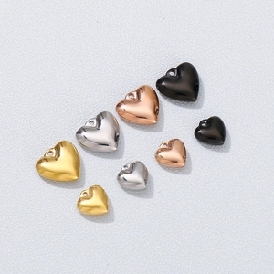 Breloques Pendentif Cœur Acier Inoxydable Poli Métal Accessoires De Fabrication De Bijoux Pour Collier Bracelet DIY Tendance