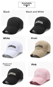 Showcase of six various colors cotton baseball caps with Colorado embroidery detail