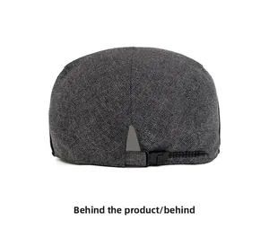 Detail view of the gray textured ivy cap back with adjustable black plastic buckle