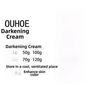 Detailed size comparison and specifications for tanning cream jars in 50g and 100g sizes