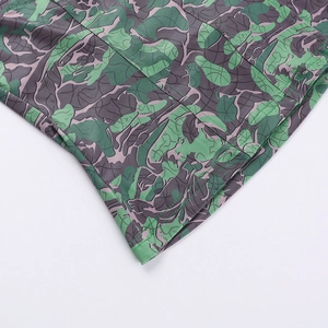 Close-up of camouflage print and high-density stitching on this summer corset top