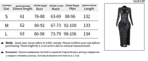 Detailed size chart for lace slit dress with measurements in CM for S, M and L sizes