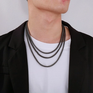 Mens Necklace Stainless Steel Dragon Bone Chain Vintage Distressed Antique Silver Industrial Style Link Chain For Men
