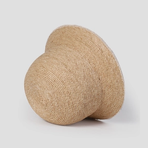 Elegant natural raffia sun hat with a dome top and wide brim for summer beach travel