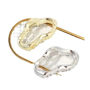 Set of gold and silver irregular cloud-shaped metal hair claws with non-slip hollow design