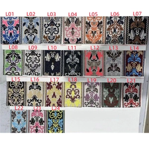 Grid view of 24 ethnic embroidery bag straps in various vintage patterns from L01 to L24