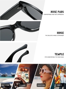 Detailed close-up of oval sunglasses featuring metal hinges and integrated nose pads