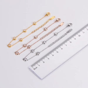 Minimalistisches Zirkonia-Armband-Set in Gold, Roségold und Silber für Damen