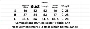Size guide table for American retro ribbed knit polo shirt showing S, M, and L dimensions