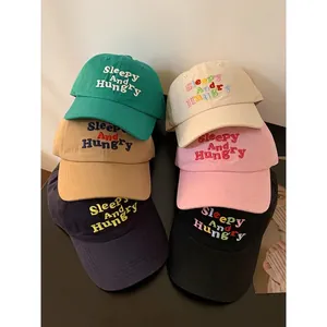 Womens Cotton Embroidered Baseball Cap Korean Style Sun Protection Casual Breathable Lettering Adjustable Sport Hat