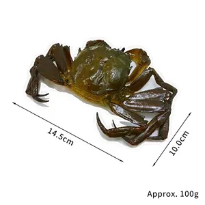 Realistic PVC crab model simulation food toy with detailed texture, size 14.5x10cm