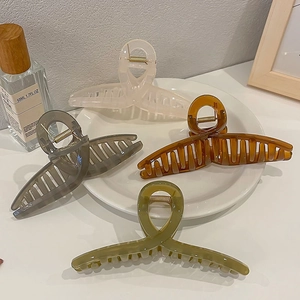 Lot de 4 grandes pinces à cheveux de 15 cm en acrylique translucide aux couleurs gelée