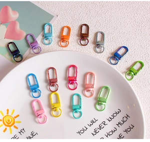 Colorful metal lobster clasps and swivel hooks for DIY jewelry and keychain crafts