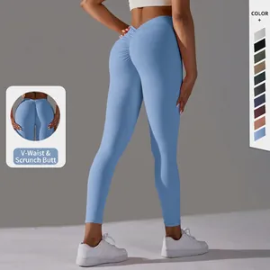Women's High Waist Scrunch Butt Lifting Yoga Pants Tight Tummy Control Fitness Leggings Workout Running Gym Sports Bottom