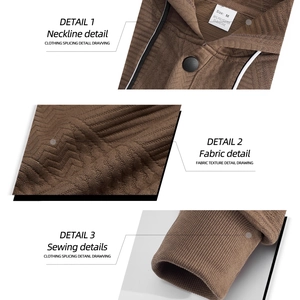 Men's loose brown hooded sweatshirt with textured fabric details and quality stitching