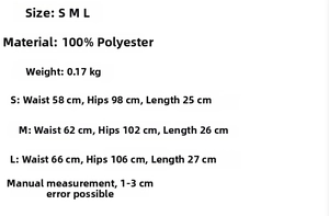 Size chart showing S to L measurements for the plaid halter top and skirt set