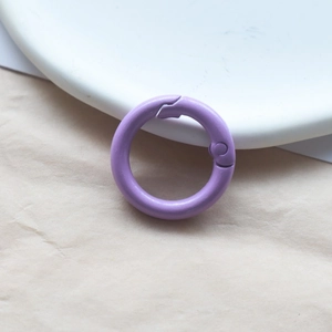 Purple 2.5cm matte painted metal spring ring buckle connector for DIY jewelry making