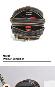 Detail view of mini leather backpack with multiple compartments and lychee texture