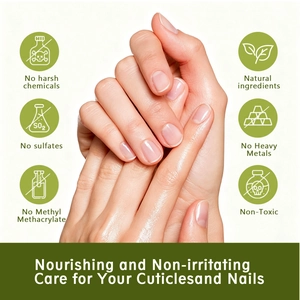 Detail showing natural non-toxic nail tea oil for restoring healthy shine and luster