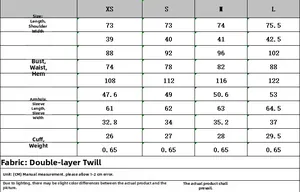 Detailed size chart for women's buckle blazer and straight pants set in cm