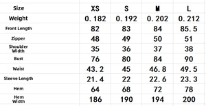 Detailed size chart for lace mini dress including length, bust, waist and weight data