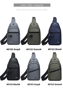 Multiple waterproof Oxford cloth chest bags in grey, green, blue and black colors