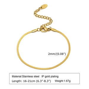 Detailed specs of a 2mm gold-plated stainless steel snake chain with K18 engraving