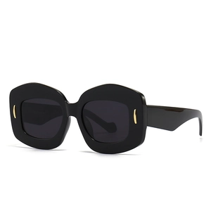 Punk Color Block Gradient Color Pc Cat Eye Full Frame Women'S Sunglasses