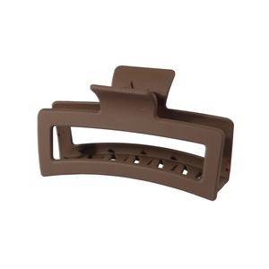 Matte dark brown large rectangular claw clip for thick hair, 13cm oversized hair shark clip