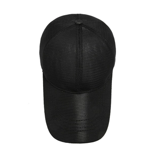 Cappellino da baseball estivo da uomo in rete nera, traspirante con chiusura a strappo