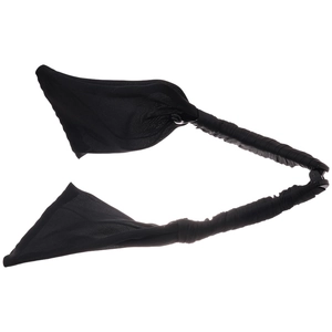 Barrette banane oreilles de lapin en tulle noir avec mesh plissé pour queue de cheval