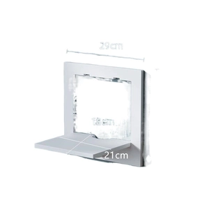 White punch-free wall shelf floating bedside organizer with 29cm width dimensions