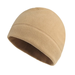 Khaki thermal fleece cycling cap for winter outdoor sports and helmet lining
