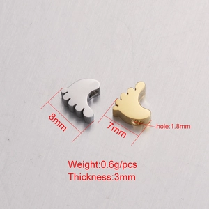 8mm stainless steel baby feet charms in gold and silver for DIY jewelry making