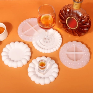 Bubble Design Round Silicone Mold DIY Resin Coaster Tray Casting Handmade Craft Tool White