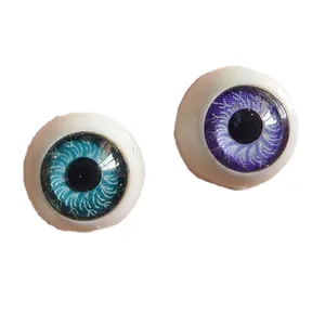 DIY BJD doll 12mm glass eyes accessories with detailed blue and purple iris textures