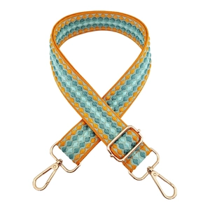 Adjustable 3.8cm wide gradient guitar strap for crossbody bags with gold metal clasps