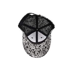 Classic paisley pattern baseball cap with interior structure and stitch detail