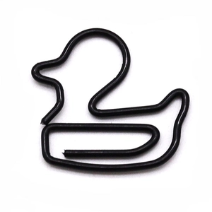 Creative duck shaped metal paper clip in black finish for office and school stationery